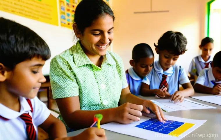 에너지 관리 교육 생태계 구축 - **Prompt:** A vibrant, sunlit classroom in a primary school in Andalucía, Spain. A diverse group of ...